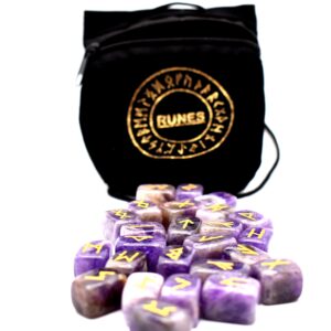 Pocket Sized Runic Divination Stones – Amethyst