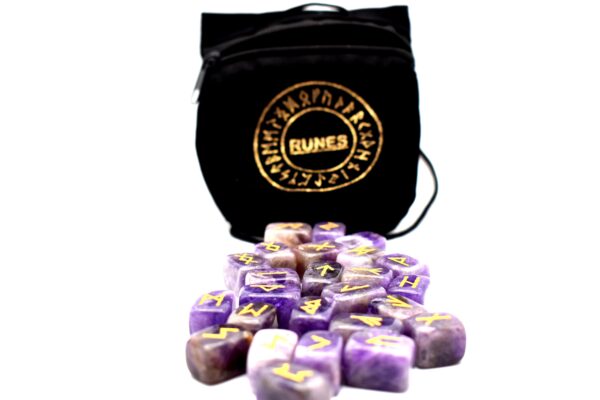 Pocket Sized Runic Divination Stones – Amethyst