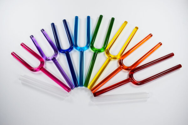 Multi-Color Glass Tuning Fork Set - 8 Pieces